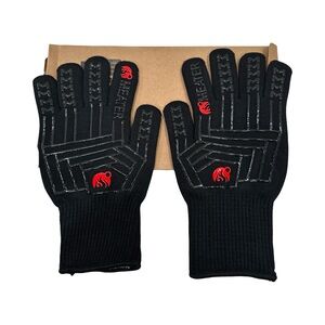 NEW MEATER Mitts Black Red Heat Resistant BBQ Oven Gloves Non-Slip Silicone OS